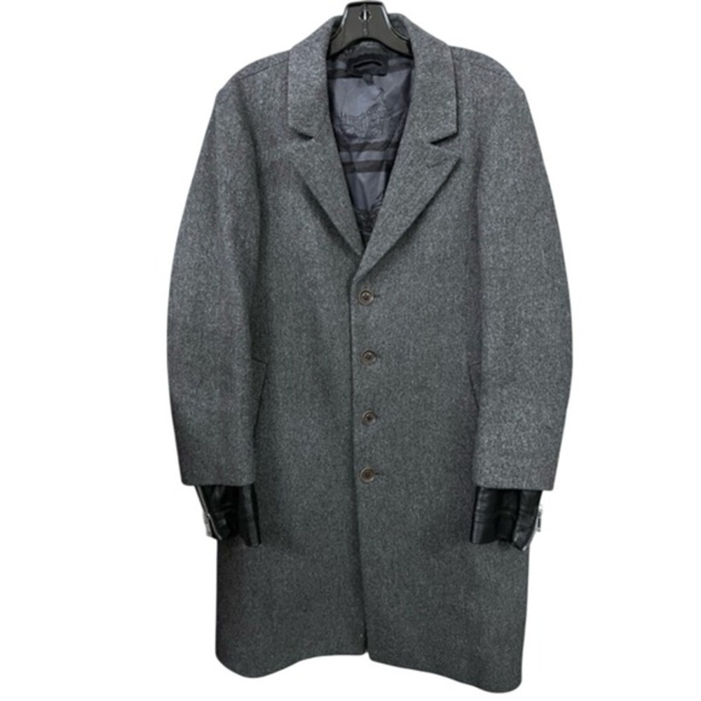 DIESEL BLACK GOLD Men's Wool‎ Blend Coat Leather Trim Grey Size 48